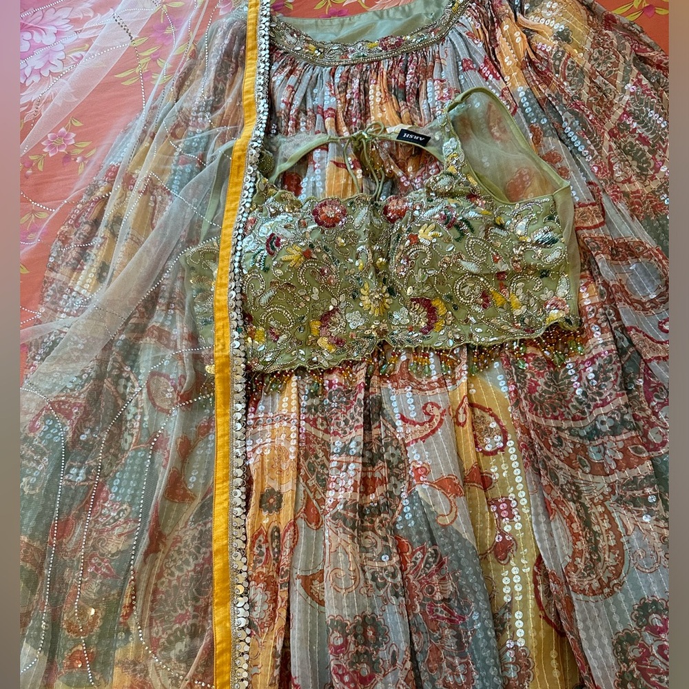 DESIGNER LEHENGA multicolor with dupatta and blouse